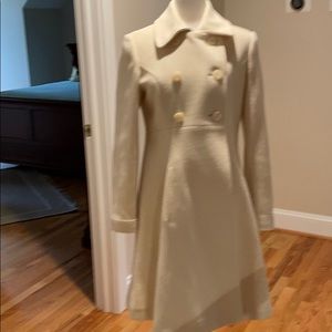 Via Off white long Pea coat